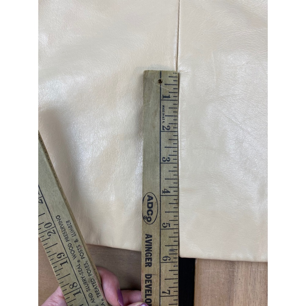 Pelle Studio Wilsons Leather Ivory Cream Pencil Skirt Womens 4 Genuine Leather - Picture 5 of 7